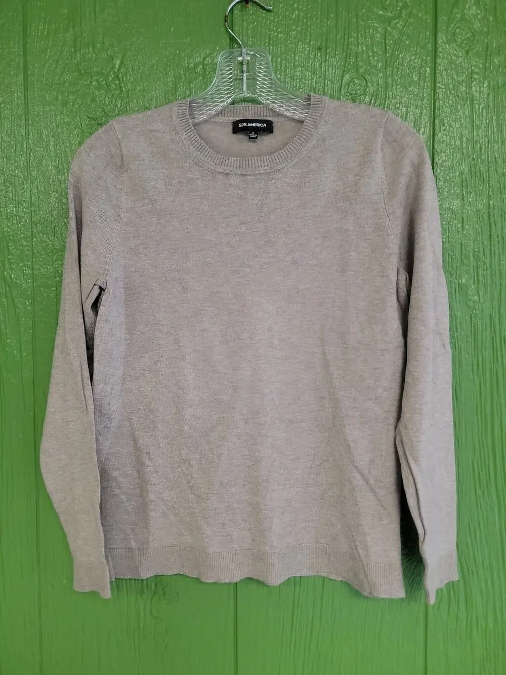 525 America Sweater Lightweight sz S Beige Round Neck